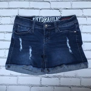 Hydraulic Lola Curvy Distressed Denim Shorts